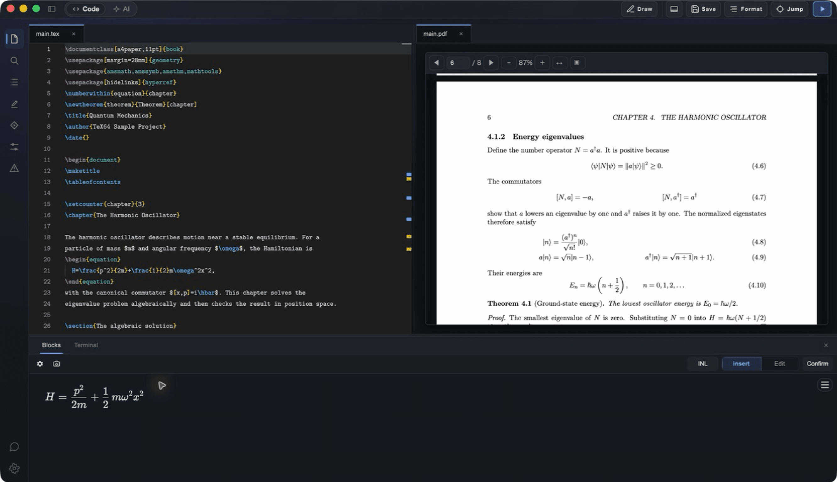 Importing an equation image in TeX64